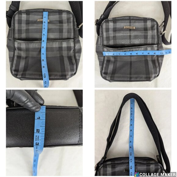 Authentic Burberry Nova Check Black/Gray Manor Crossbody Bag Made in Romania - Picture 11 of 11